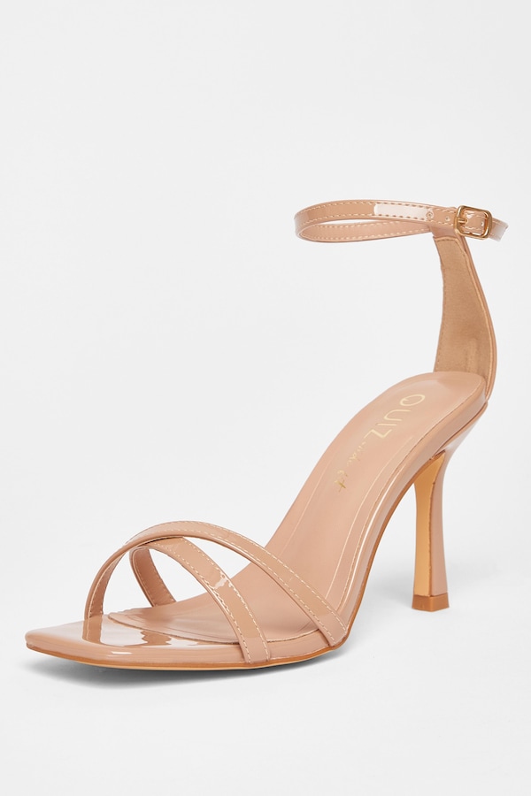 Quiz Nude Wide Fit Barely There Heels