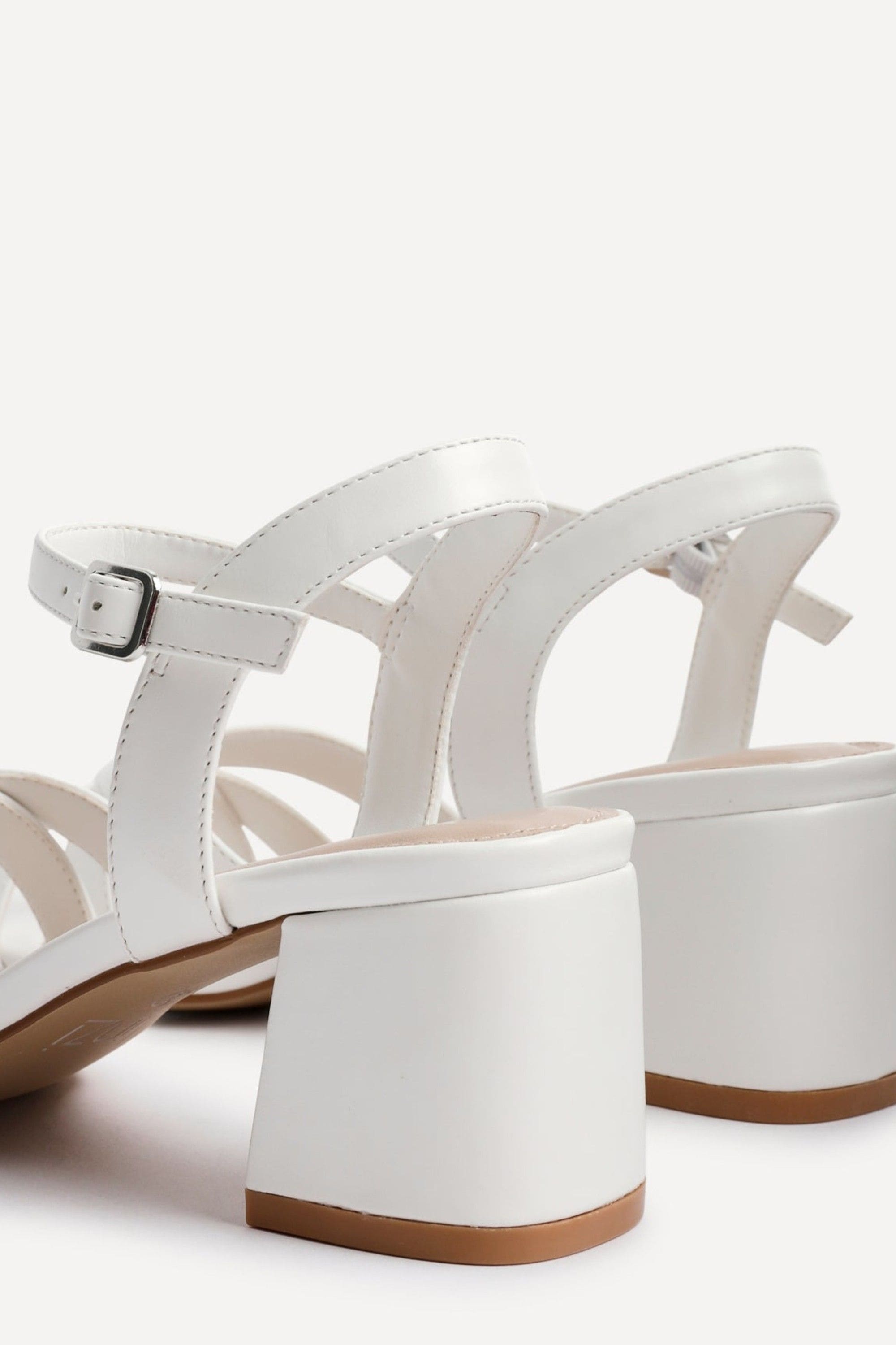 Linzi Flair White Faux Leather Heeled Sandals image 5