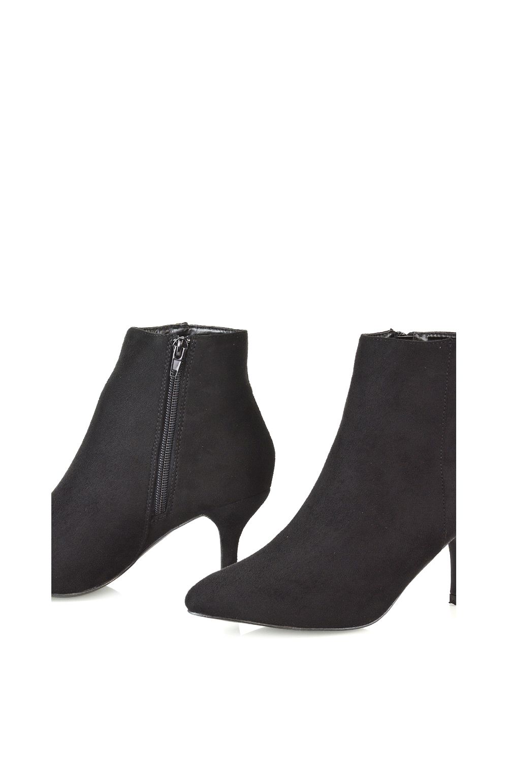 XY London 'Anastsia' Low Mid Kitten High Heel Stiletto Zip-Up Ankle Boots image 3