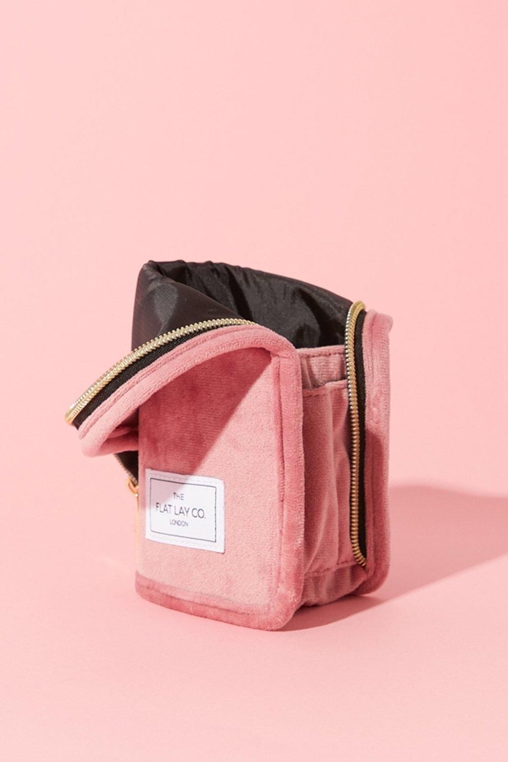 The Flat Lay Co Pink Velvet Brush Case Pink image 5