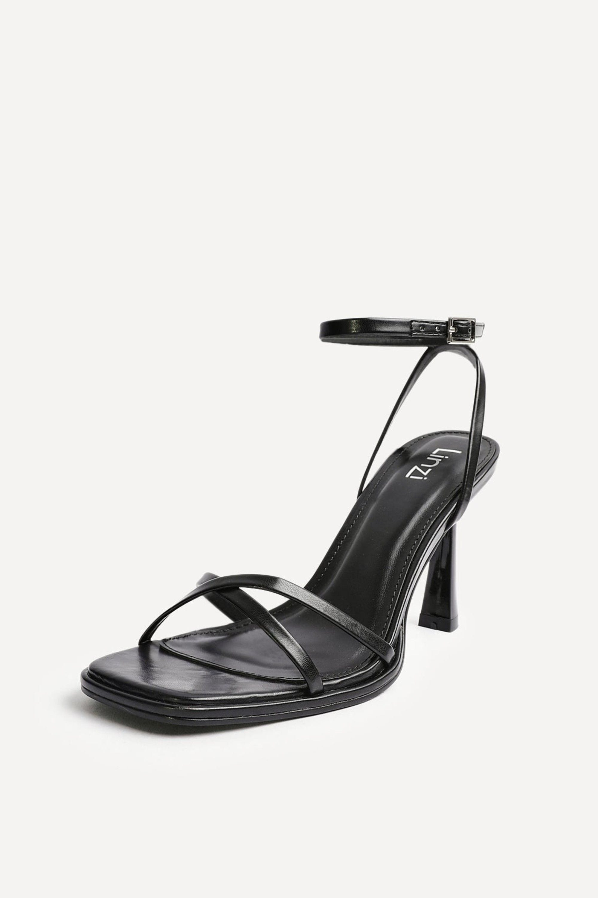 Linzi Verve Black Faux Leather Crossover Stiletto Heel image 4