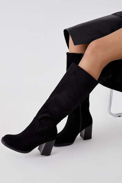 Oasis Platform Knee High Boots Black