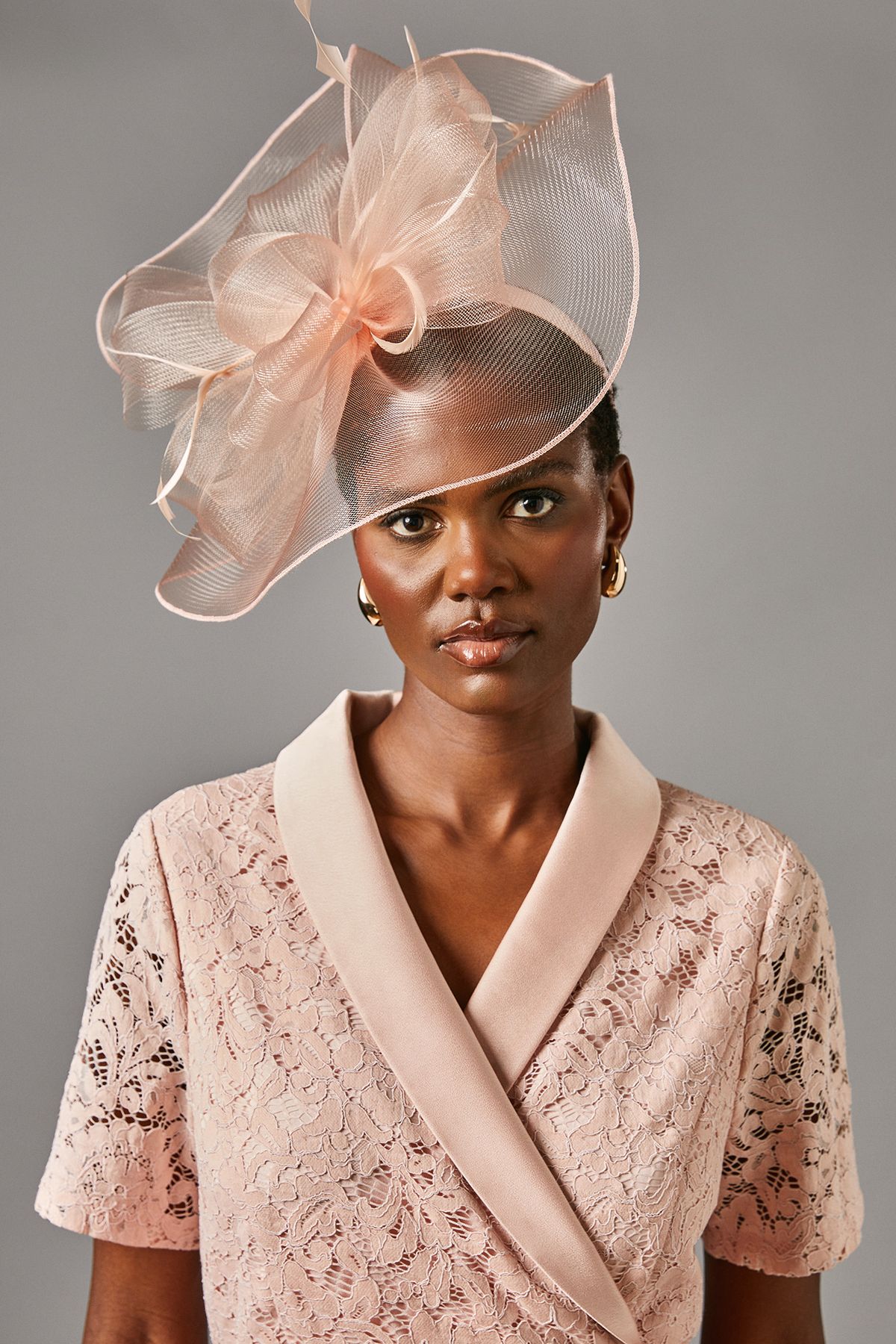 Coast Structured Mesh Bow Flat Fascinator Blush image 1