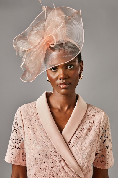 Coast Structured Mesh Bow Flat Fascinator Blush