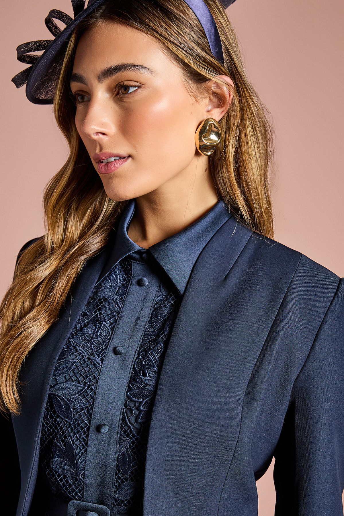 Coast Bow Back Long Sleeve Jacket Navy image 4