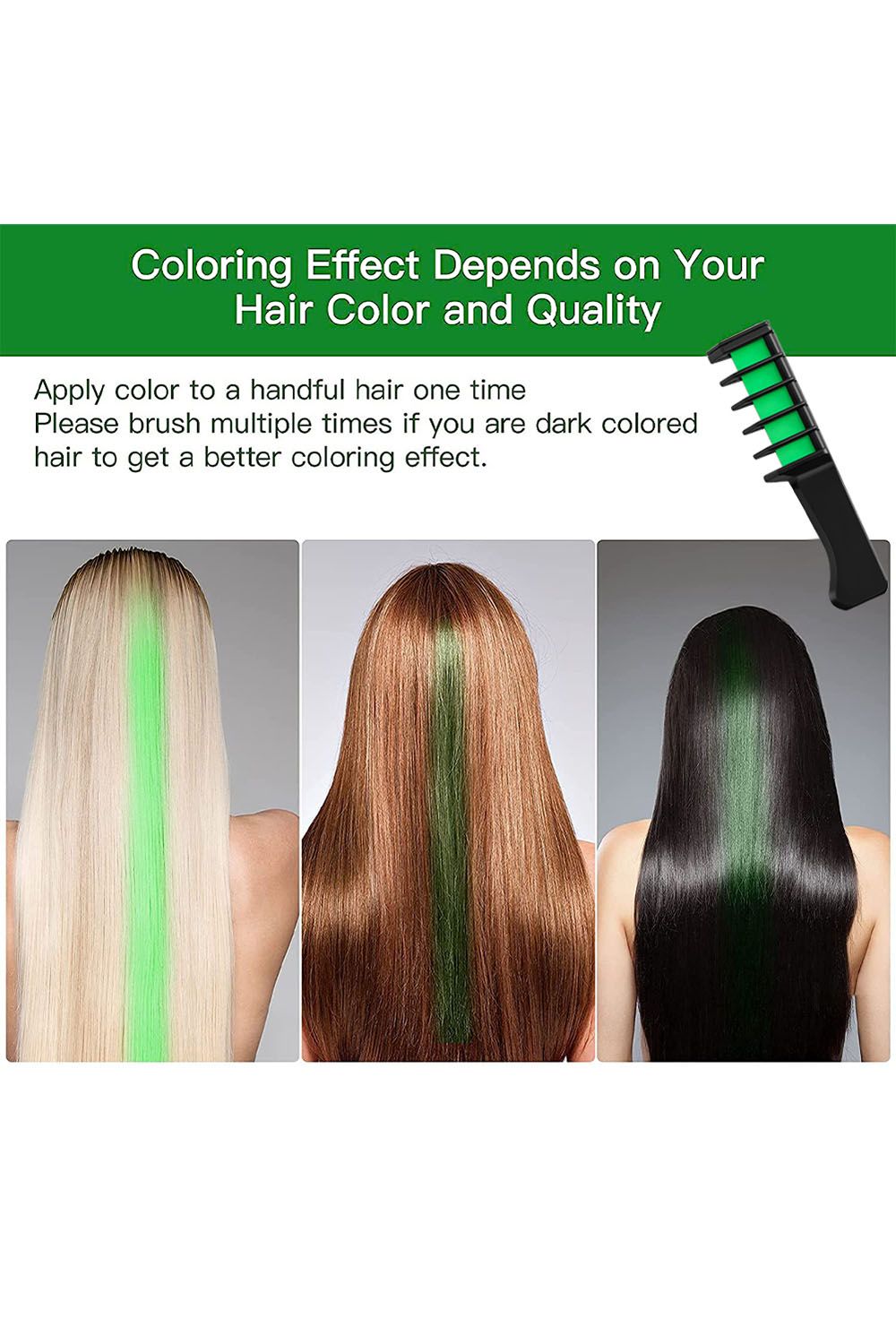 Living and Home 8Pcs Temporary Bright DIY Hair Color Chalk Comb Set image 4