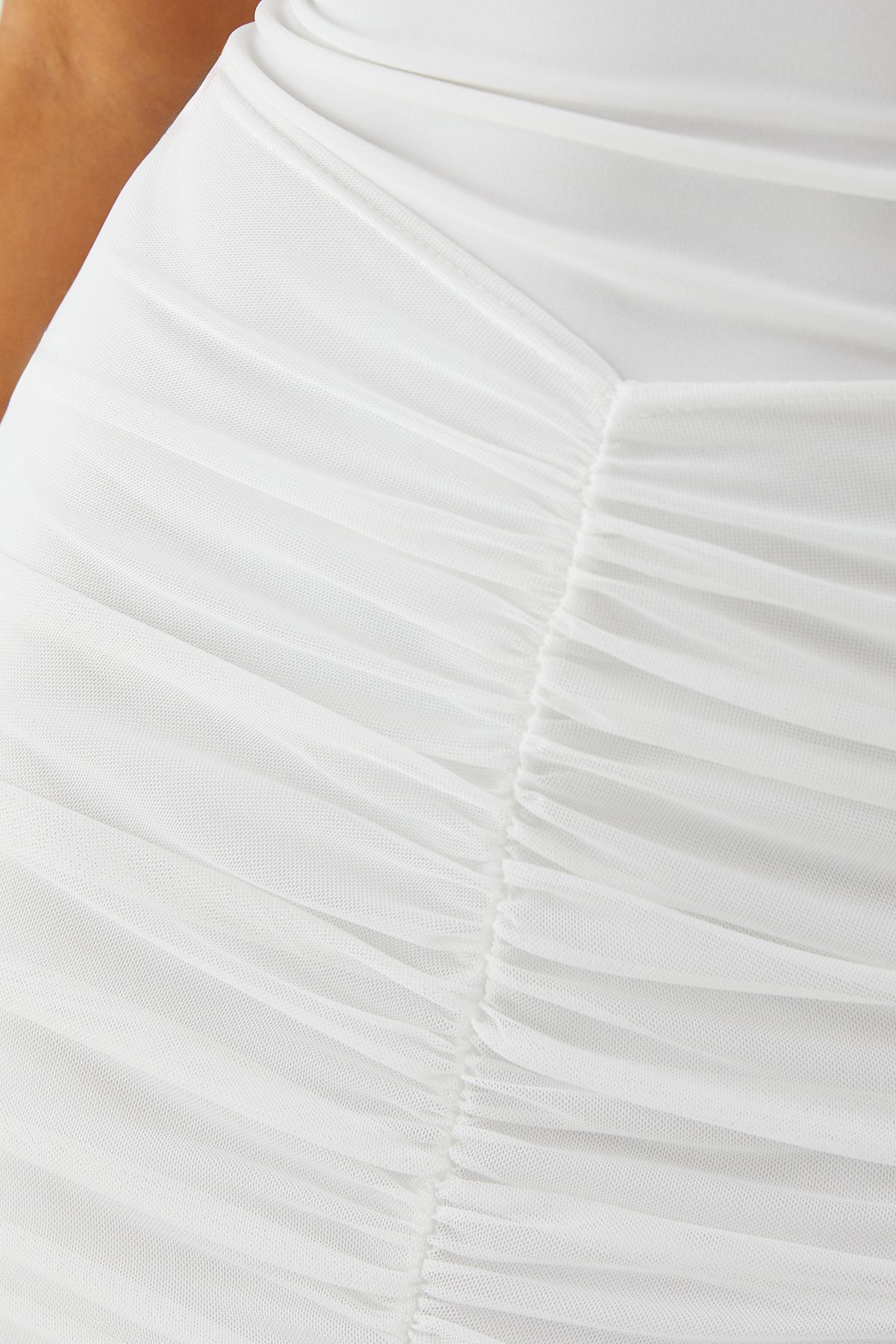 MissPap Off Shoulder Mesh Overlay Maxi Dress White image 5