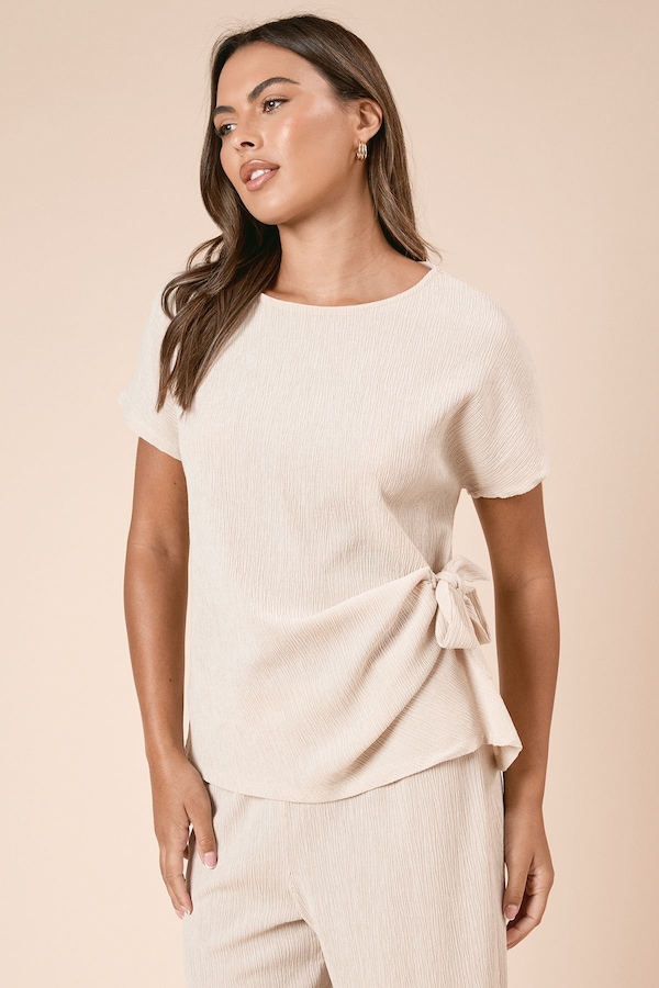 Dorothy Perkins Knot Tie Side Jersey T Shirt Stone