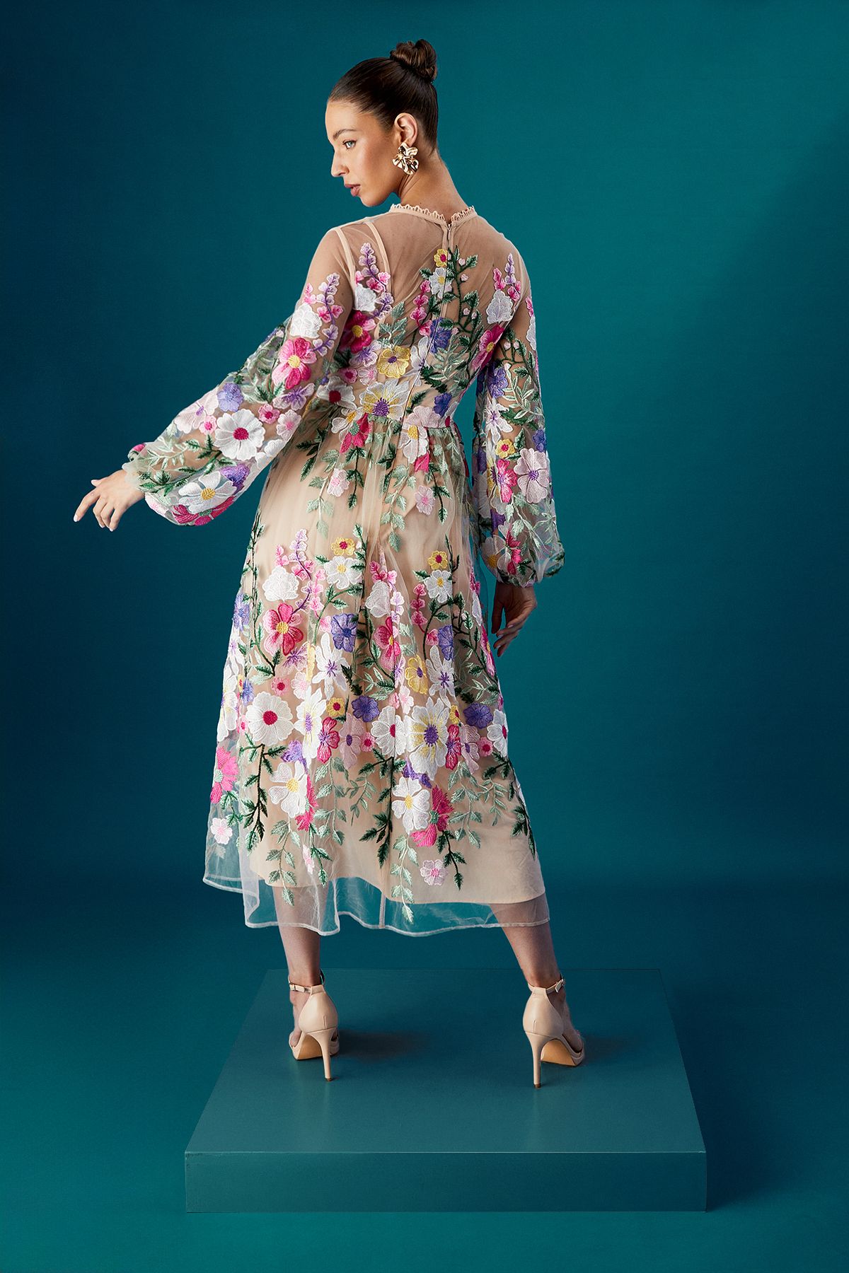 Coast Coast Muse Long Sleeve Embroidered Maxi Dress Multi image 3