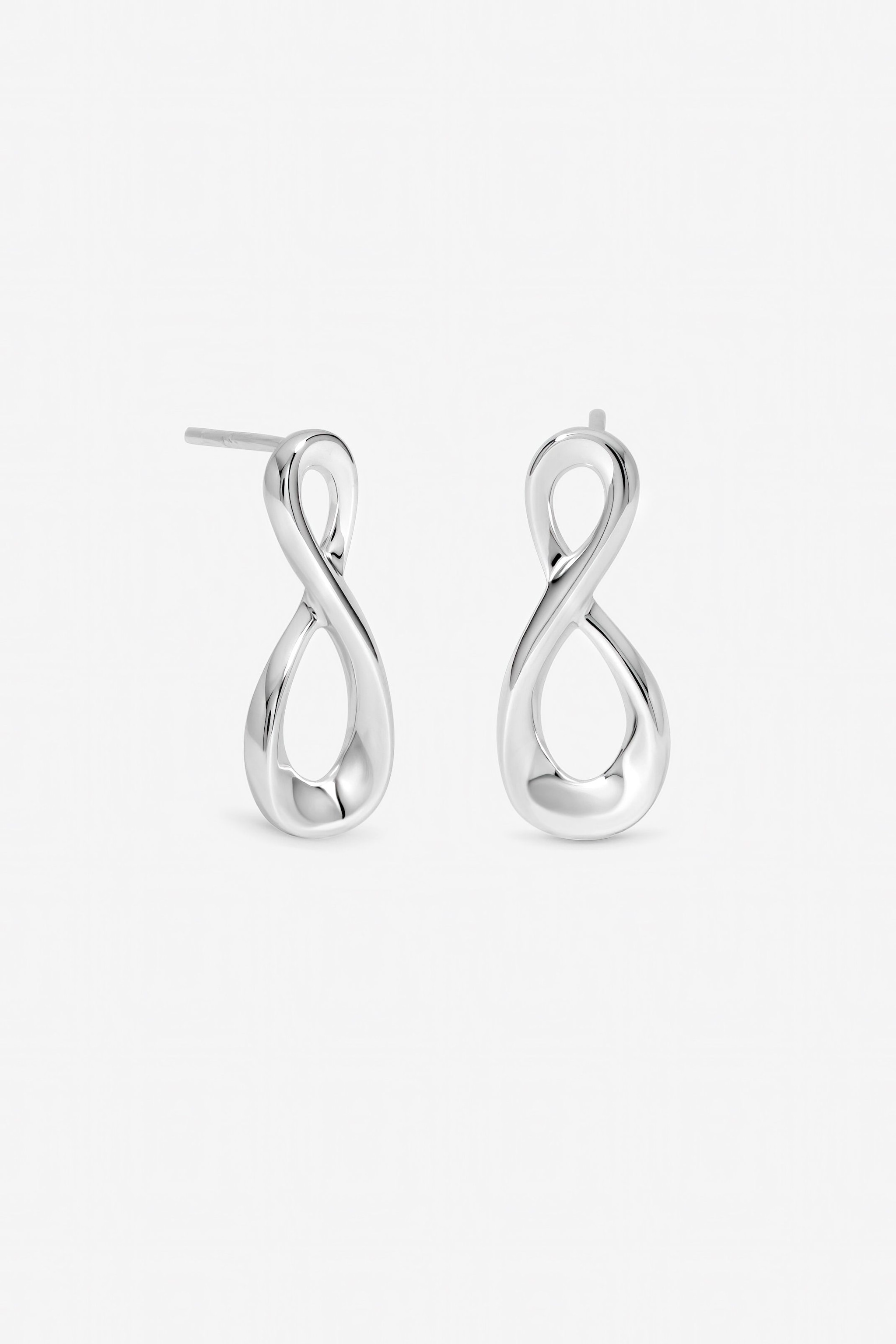 Inicio Sterling Silver Plated Infinity Stud Earrings image 1