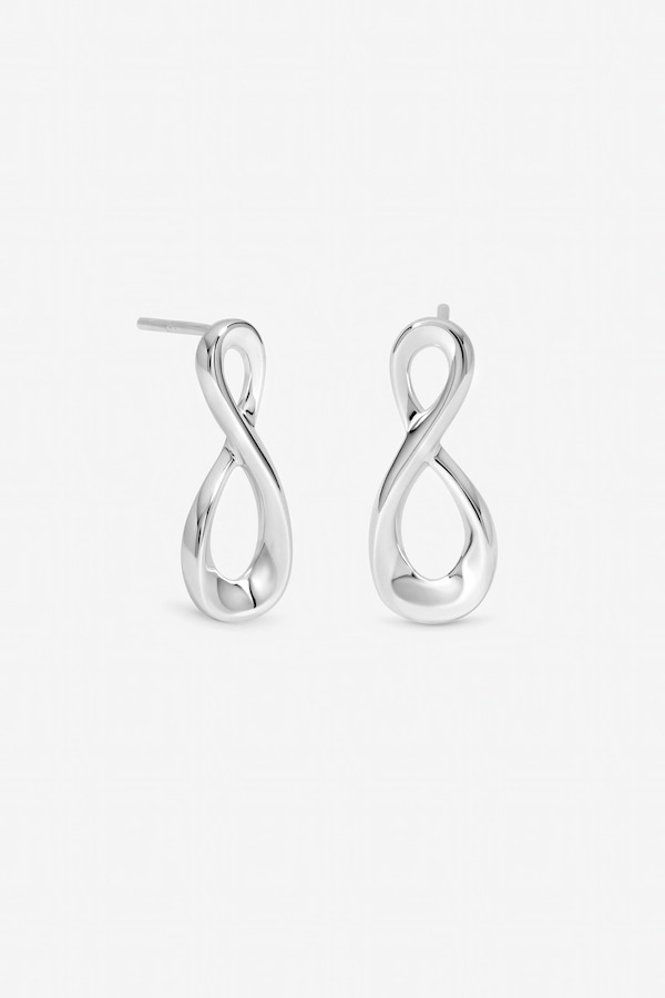 Inicio Sterling Silver Plated Infinity Stud Earrings