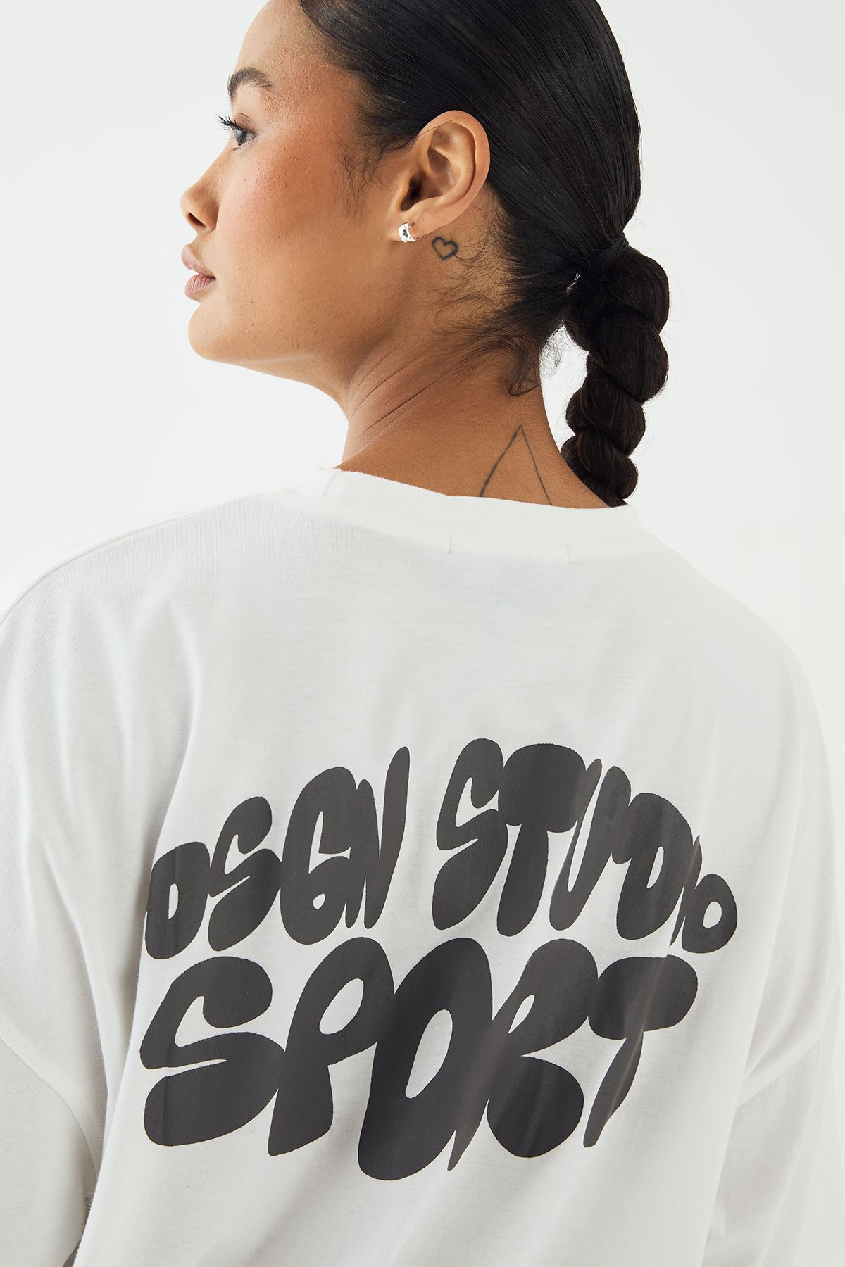 DSGN Studio DSGN Studio Sport Printed Oversized T-Shirt White image 4