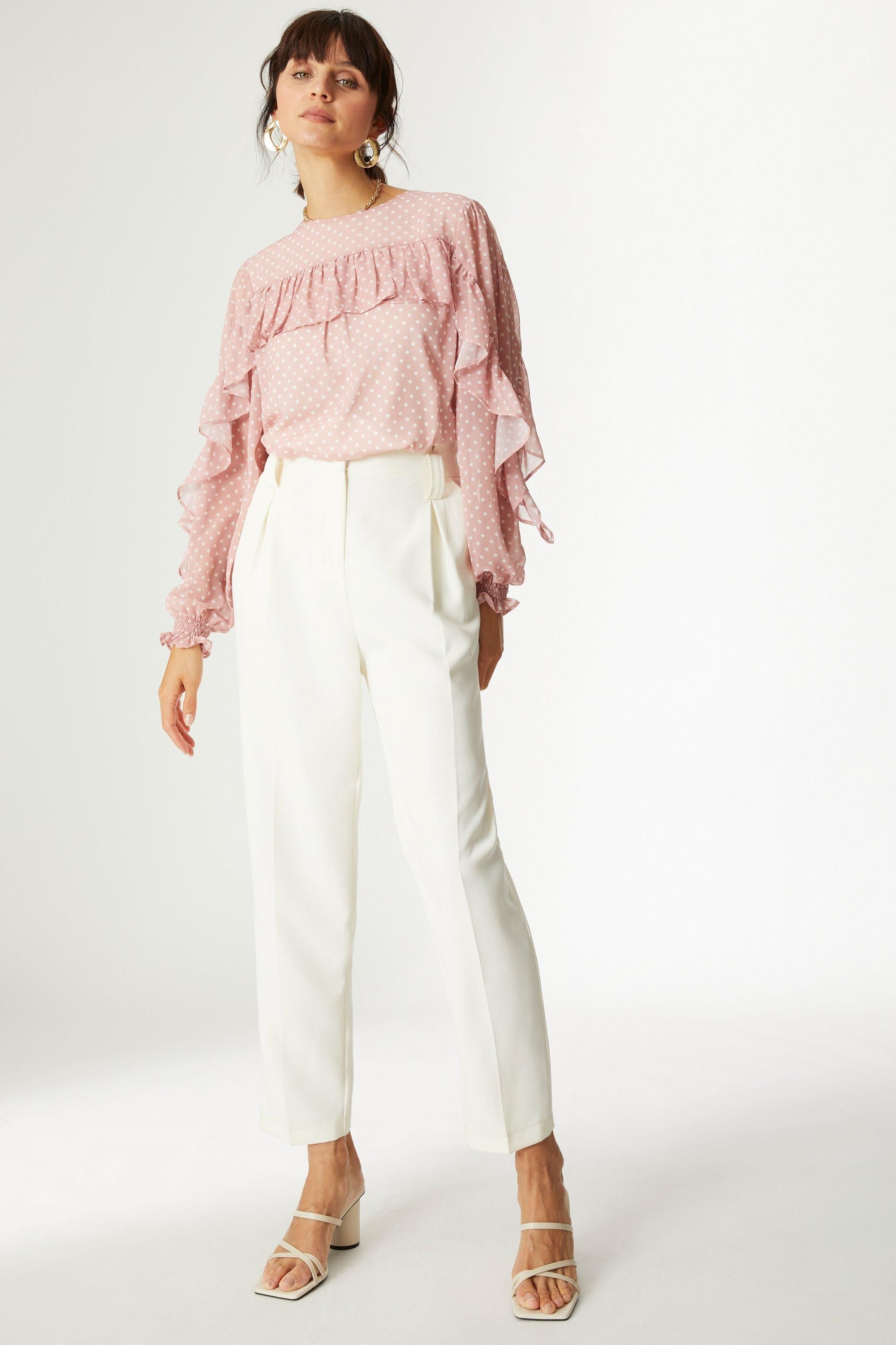 Principles Ruffle Front Spot Blouse Blush image 2