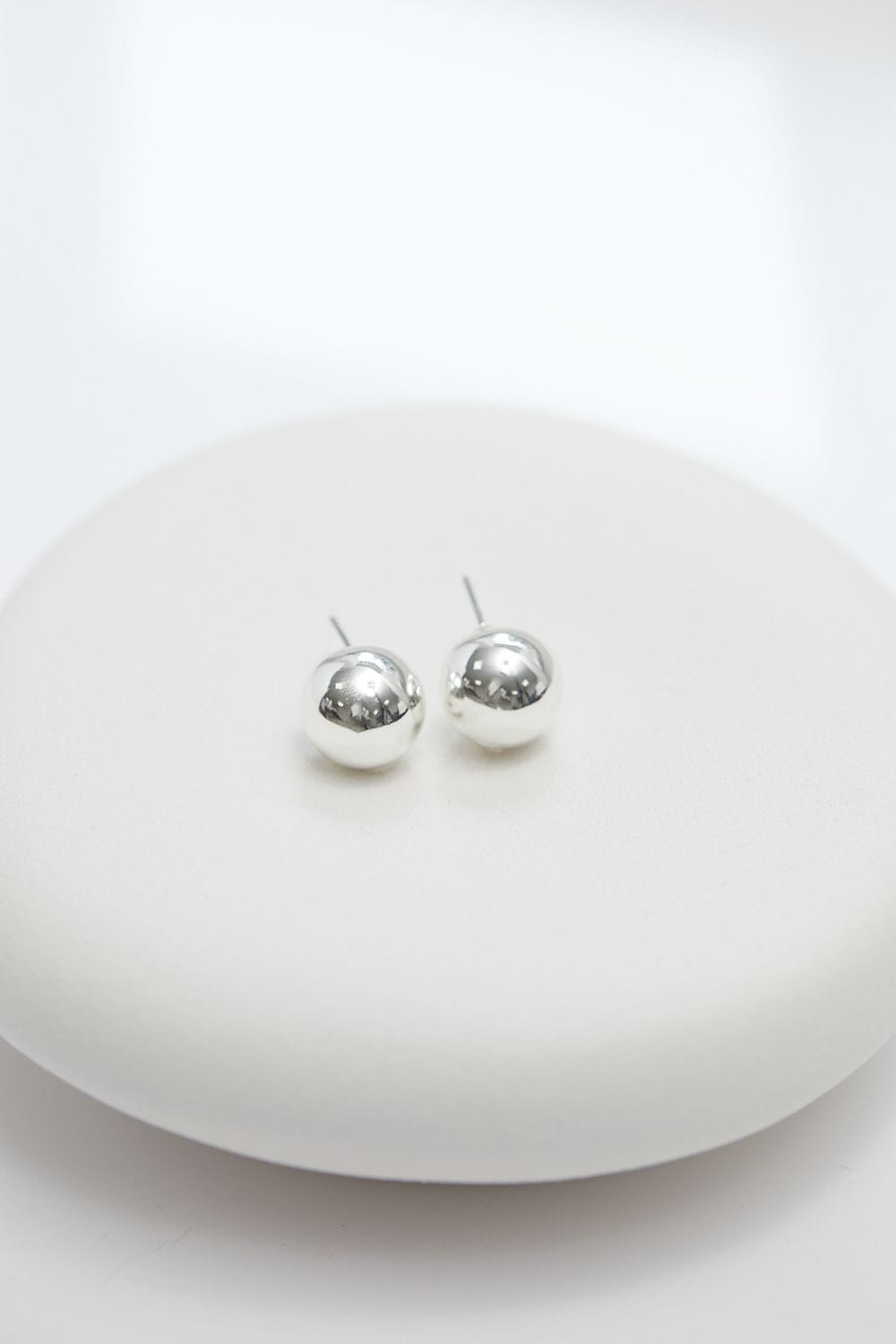 Jon Richard Jon Richard Polished Silver Orb Stud Earrings image 3