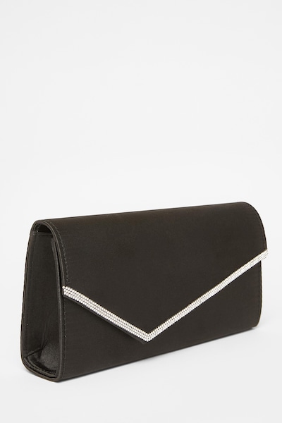 Quiz Black Diamante Clutch