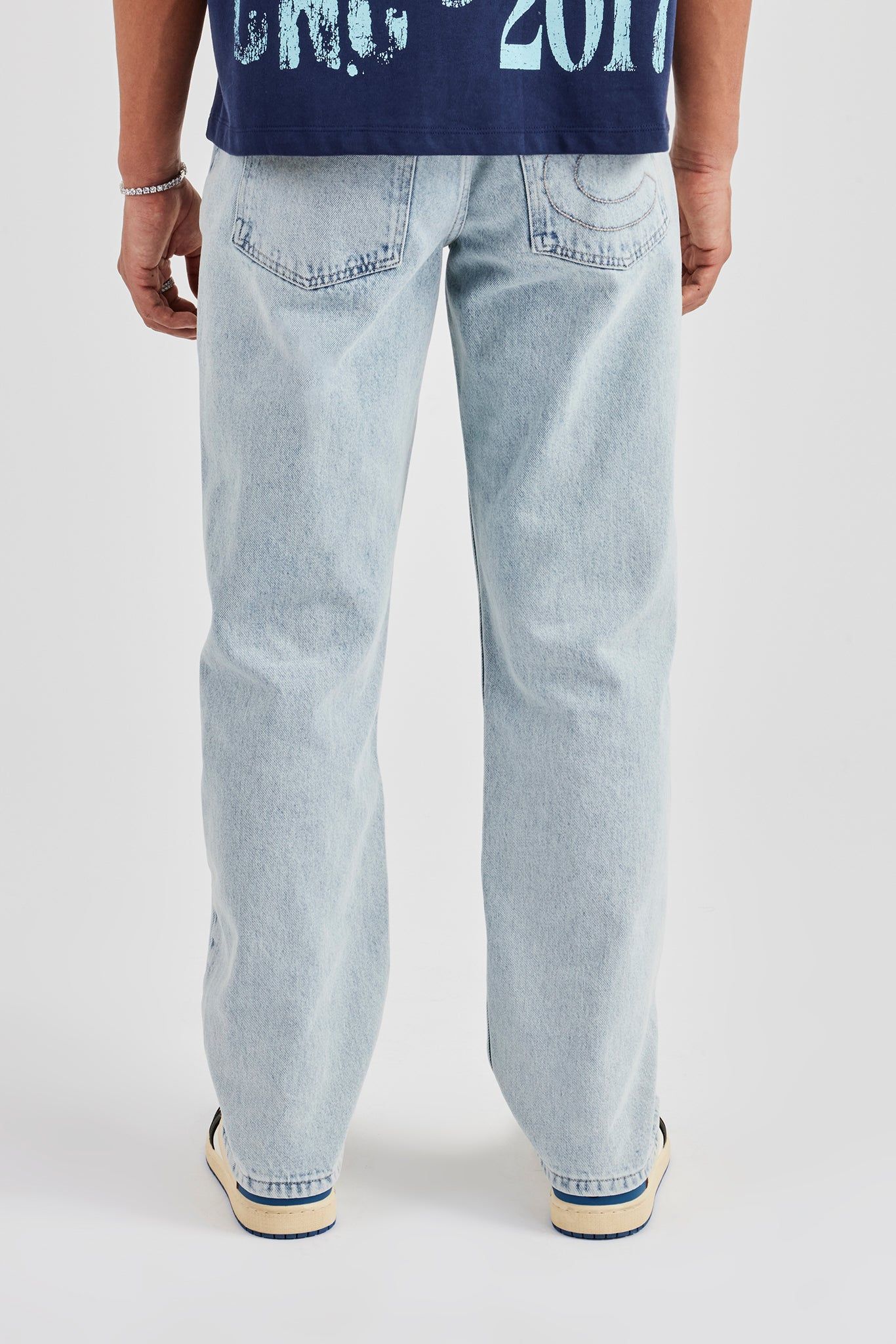 Cernucci Seam Detail Straight Leg Jean - Light Blue image 3