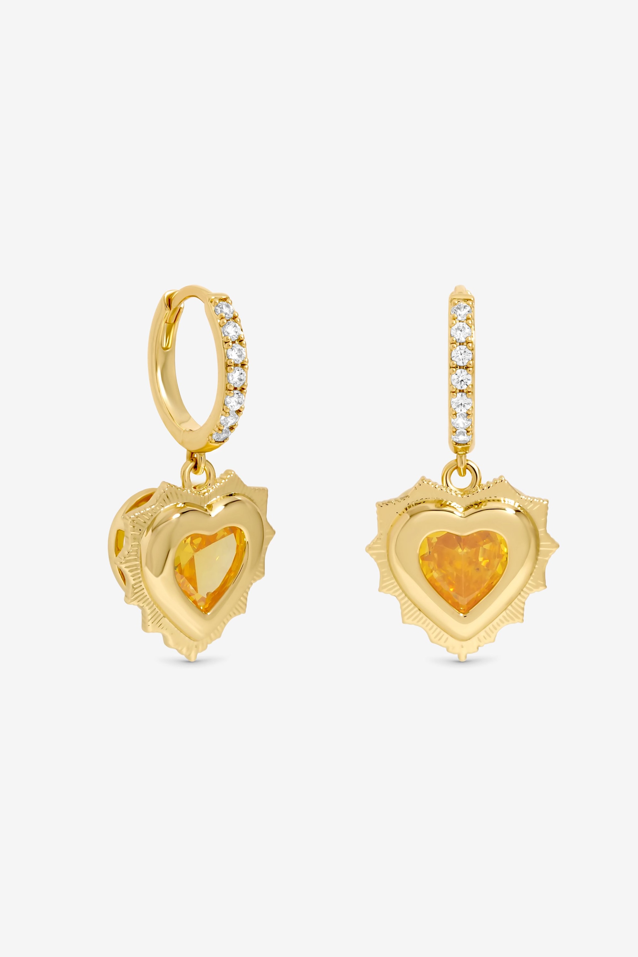 Jon Richard 14Ct Real Gold Plated Heart Birthstone Huggie Earrings - November image 2