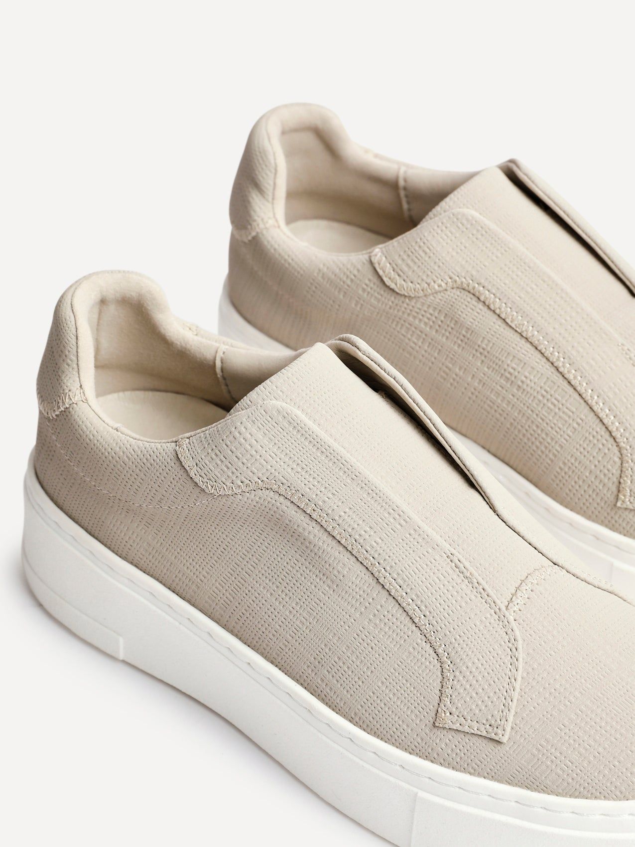 Linzi Henley Taupe Textured Slip On Platform Trainers image 5