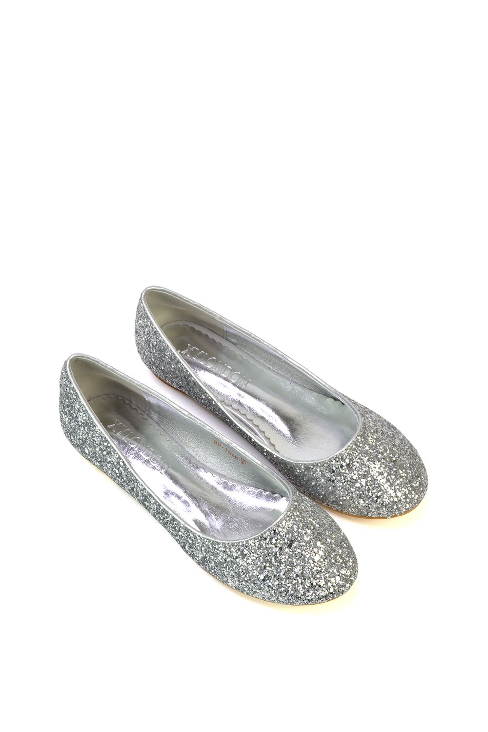 XY London 'Karissa' Flat Slip on Sparkly Glitter Ballerina Pumps image 5