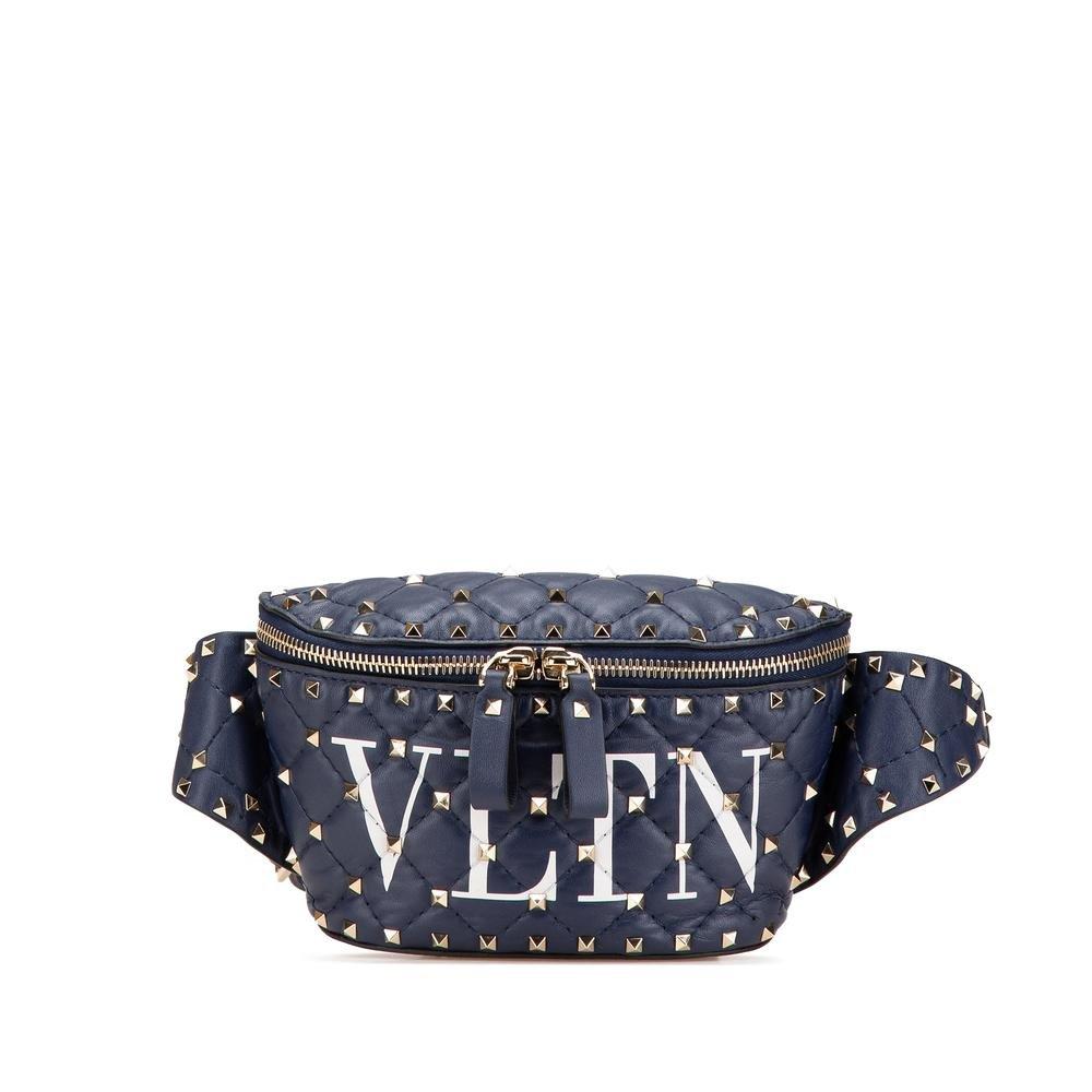 Valentino Preloved Quilted Leather Belt Bag Wo - Blue image 1