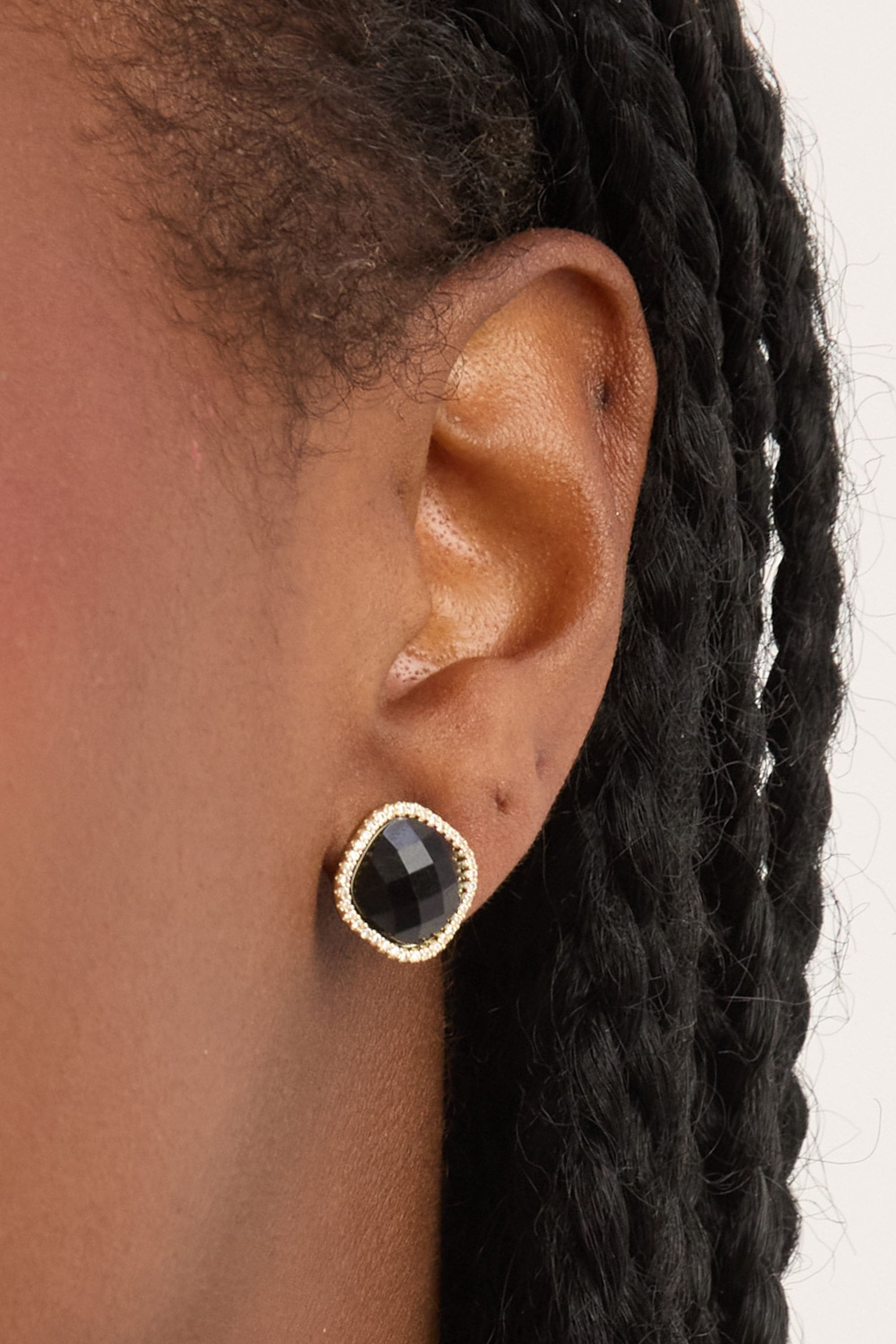 Jon Richard Gold Plated and Jet Crystal Stud Earrings image 4