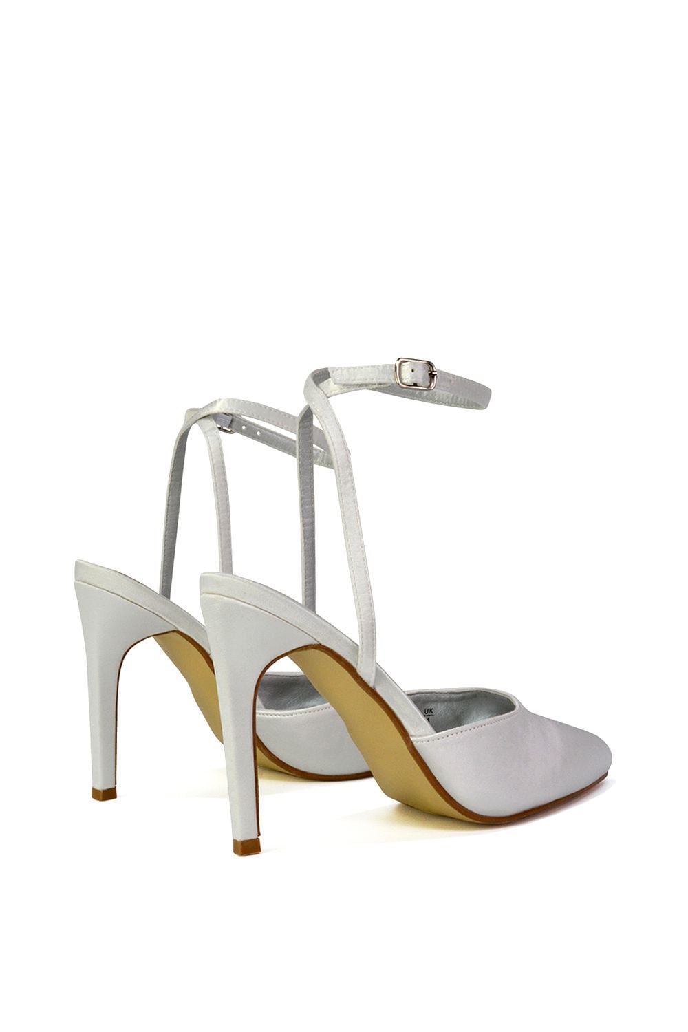 XY London 'Liliane' 2 Part Pointed Toe Satin Shoes Stiletto Heel image 3