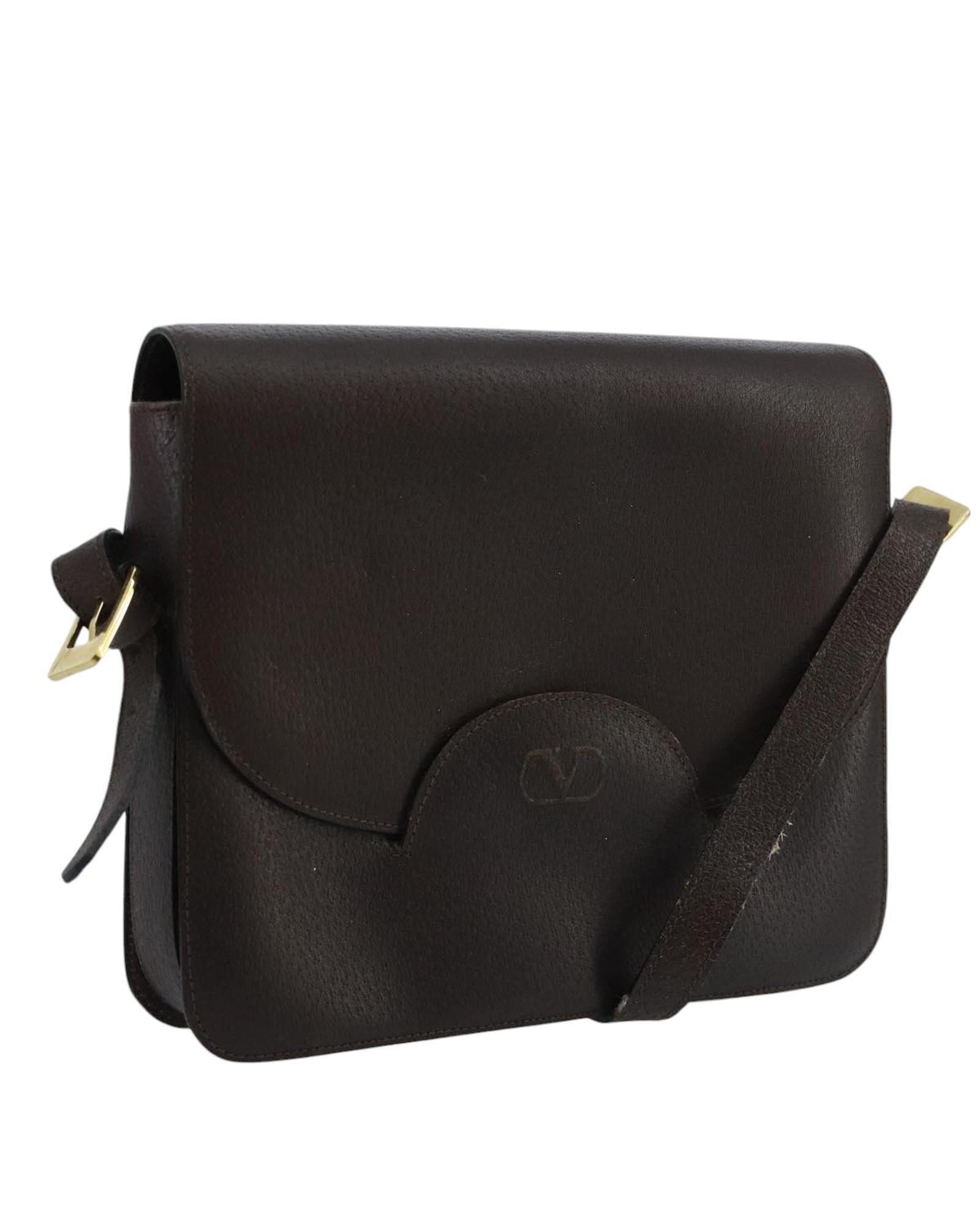 Valentino Preloved Leather Shoulder Bag Wo - Brown image 1