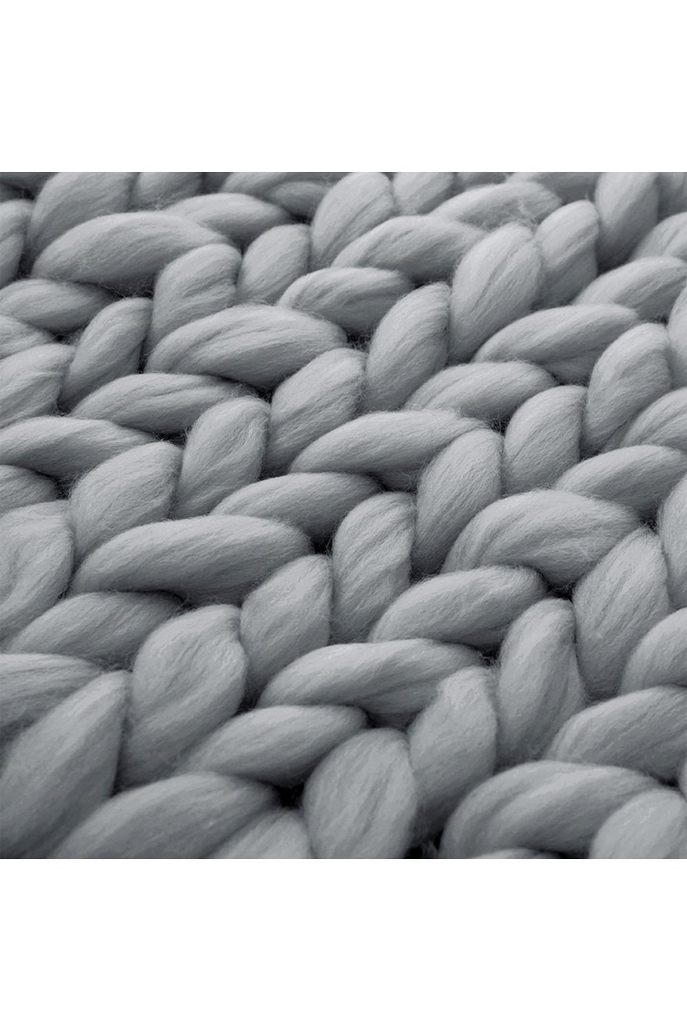 Living and Home 60cm L x 60cm W Office Chunky Knitted Cover Leg Blanket Sofa Chair Decor Throw Blanket, Grey image 4