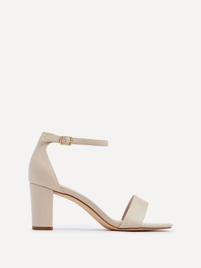 Linzi Frankie Nude Faux Leather Barely There Closed Back Block Heeled Sandal