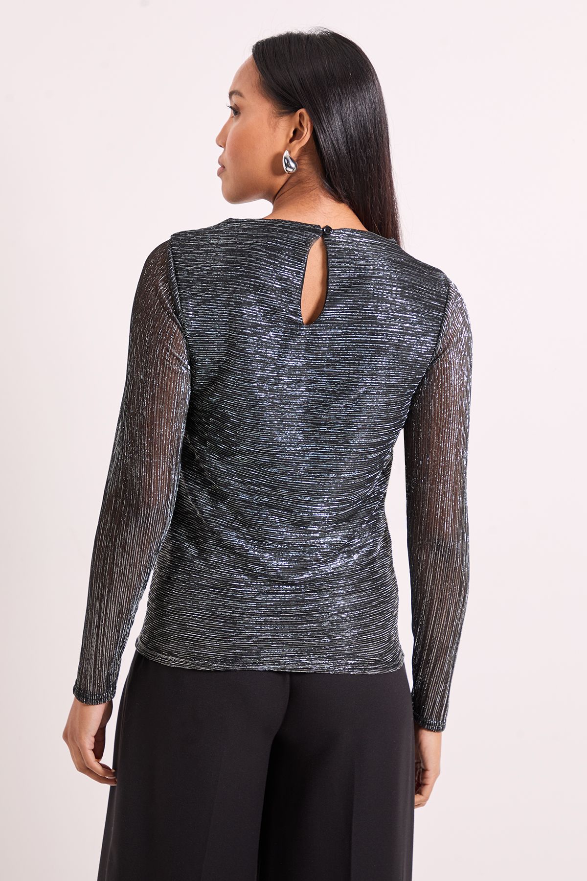 Principles Curved seam Ruched Top Gun Metal image 3