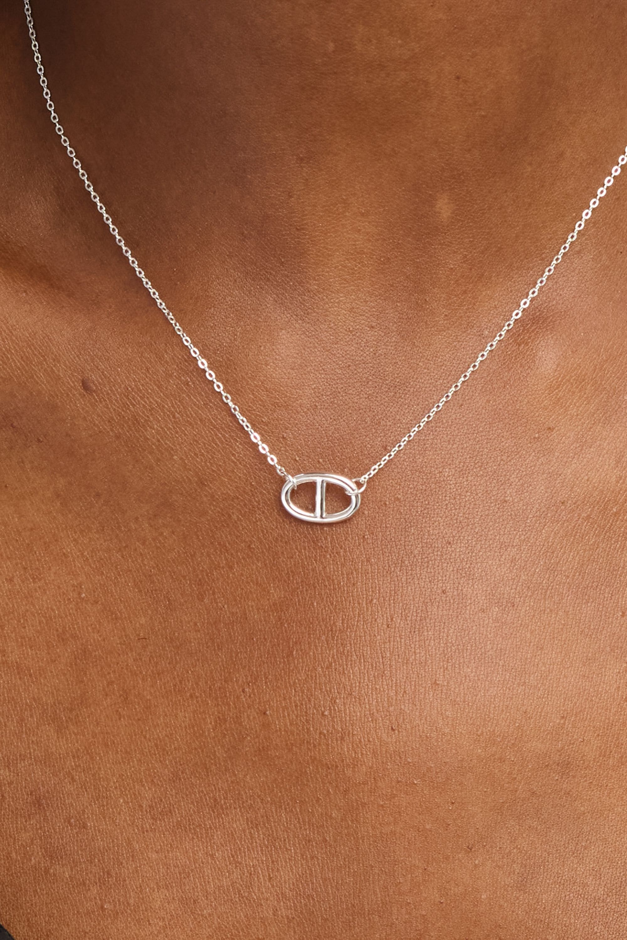 Simply Silver Sterling Silver 925 Interlink Heart Necklace image 2