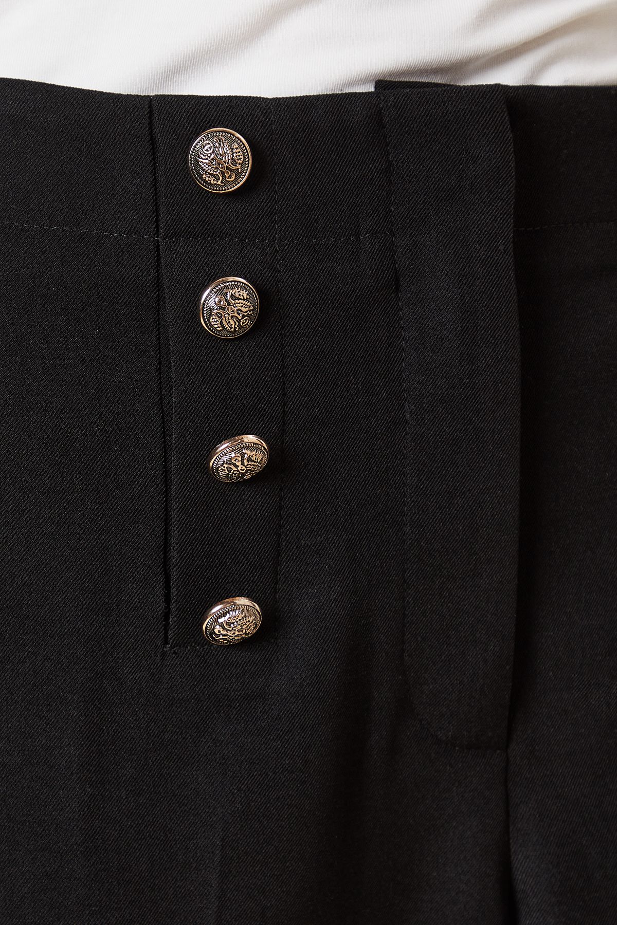 Dorothy Perkins Military Button Detail Capri Trouser Black image 5