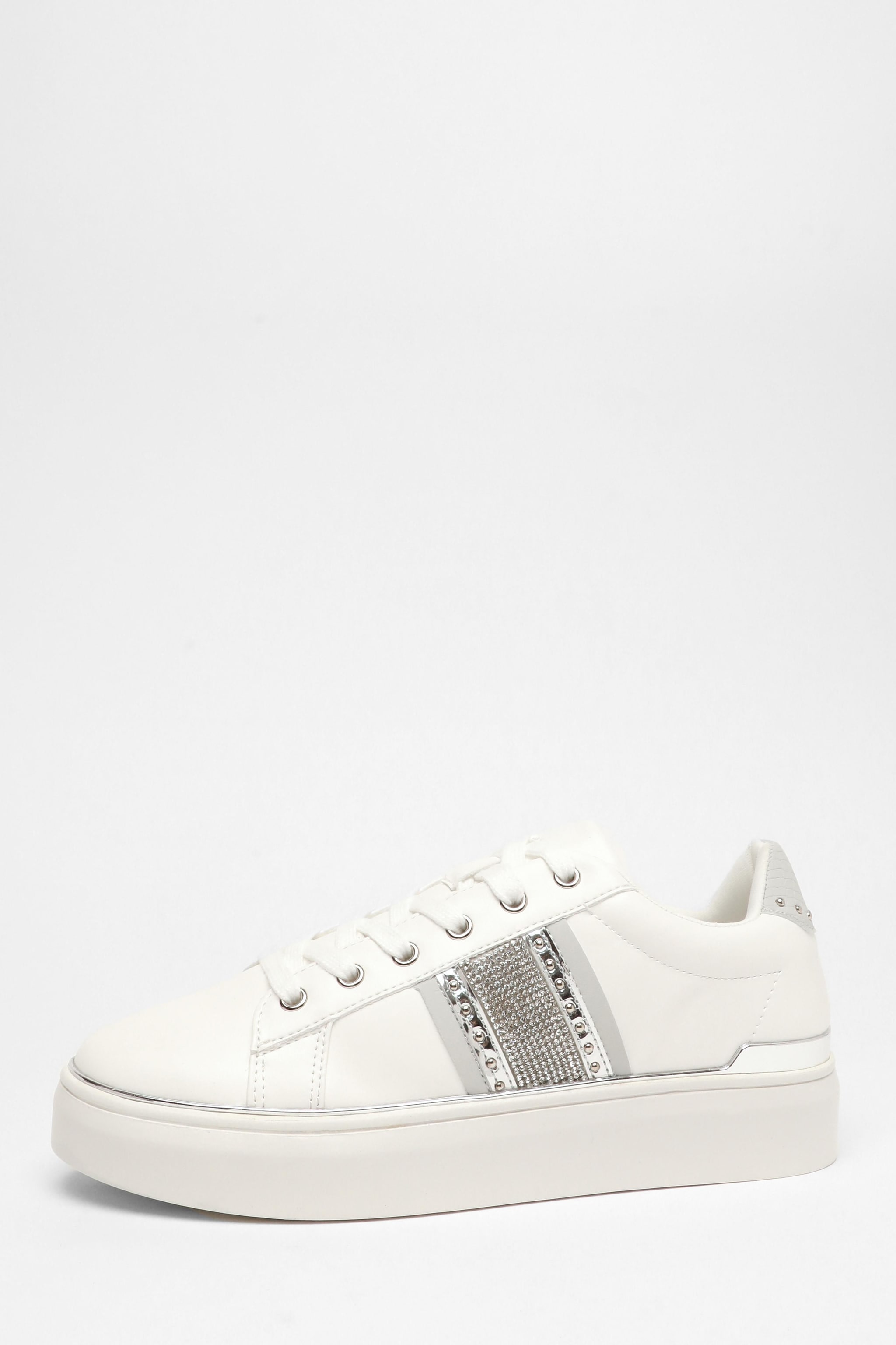 Quiz Faux Leather Trim Trainers image 4