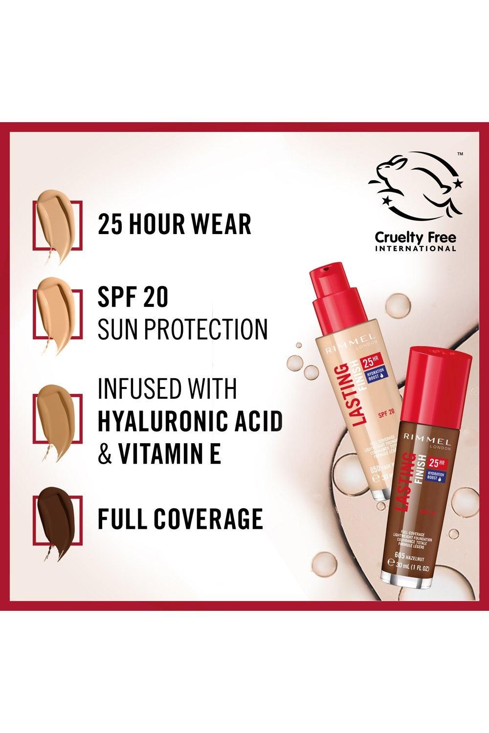 Rimmel London Lasting Finish 25HR Foundation 605 Hazelnut image 3