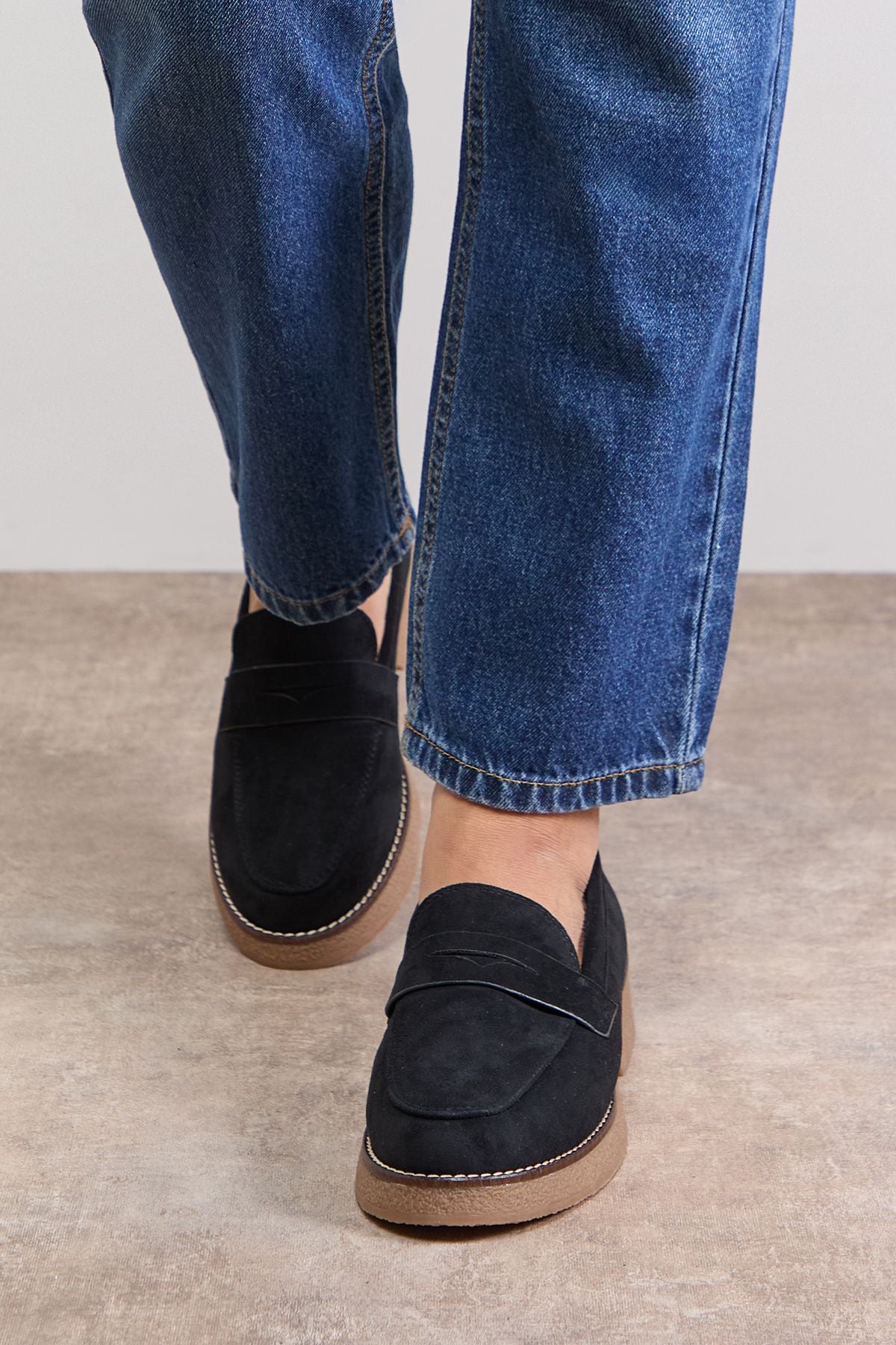 Oasis Isabel Faux Suede Casual Loafers Natural Black image 3