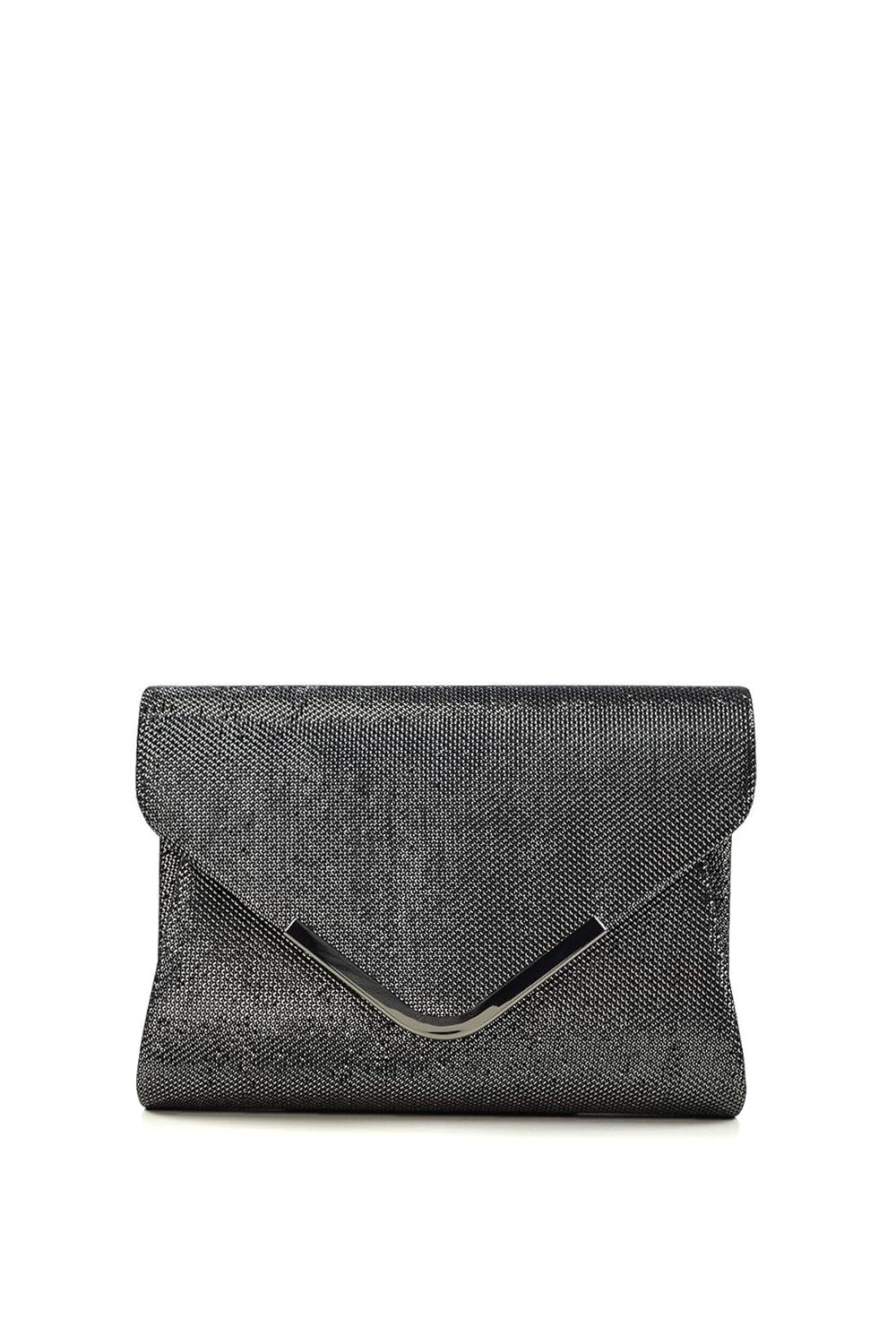 XY London 'Cara' Chrome Trim Clutch Envelope Bag With Chain Strap