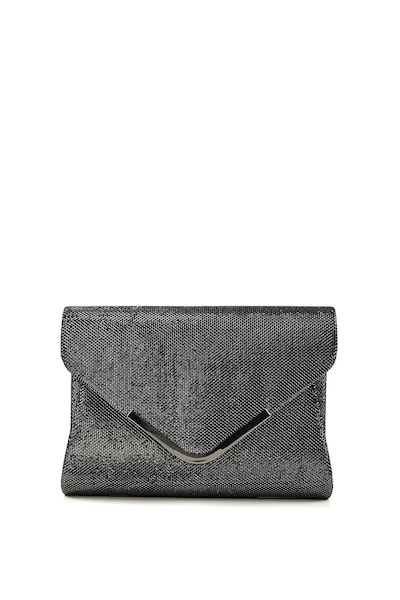XY London 'Cara' Chrome Trim Clutch Envelope Bag With Chain Strap