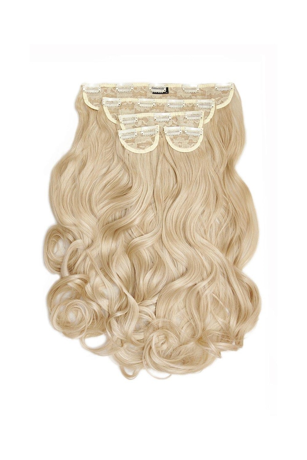Lullabellz Super Thick 22" 5 Piece Curly Clip In Extensions California Blonde