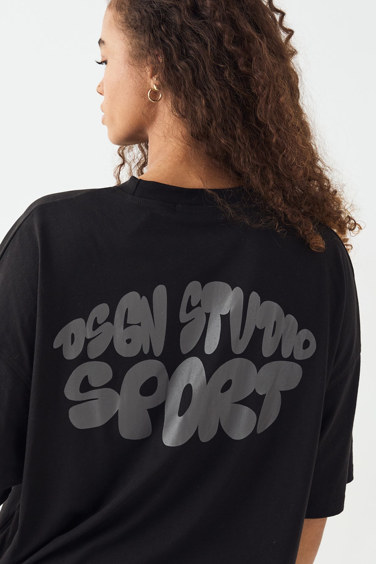 DSGN Studio DSGN Studio Sport Printed Oversized T-Shirt Black image 4