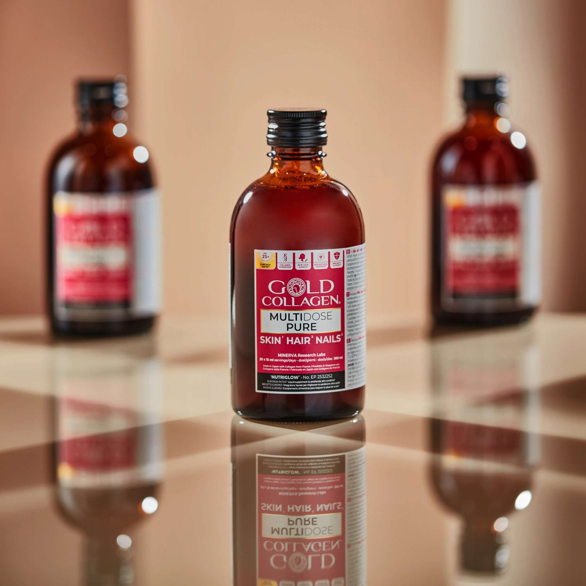 Gold Collagen Liquid Supplement Multidose Pure Skin, Hair & Nails Liquid Supplement 20 x 15ml image 3