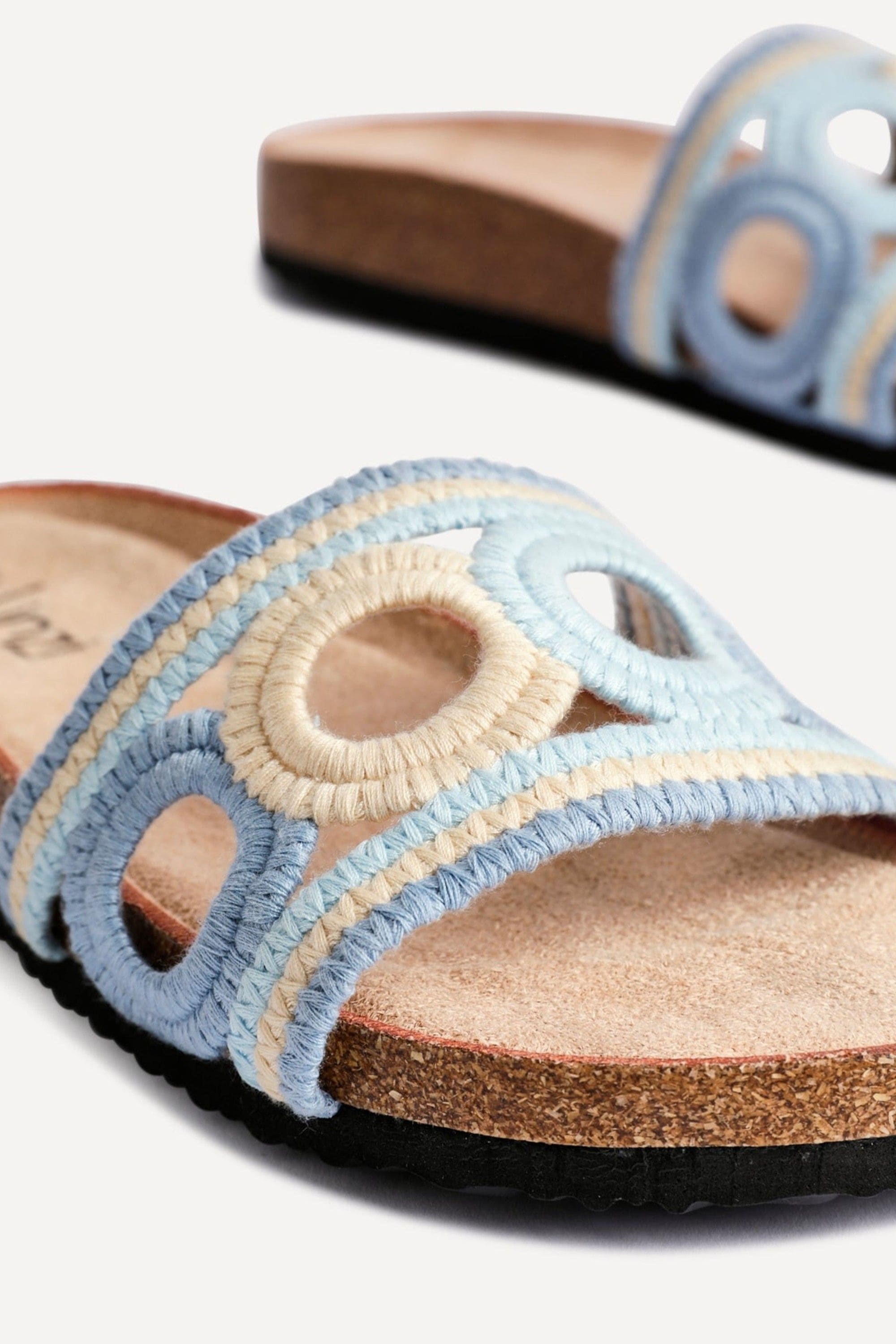 Linzi Geneva Blue Woven Slider Sandals image 4