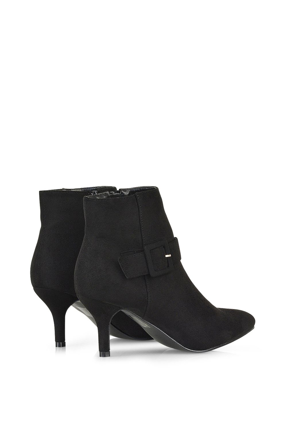 XY London 'Lara' Buckle Detail Pointed Toe Low Stiletto Heel Ankle Boots image 3