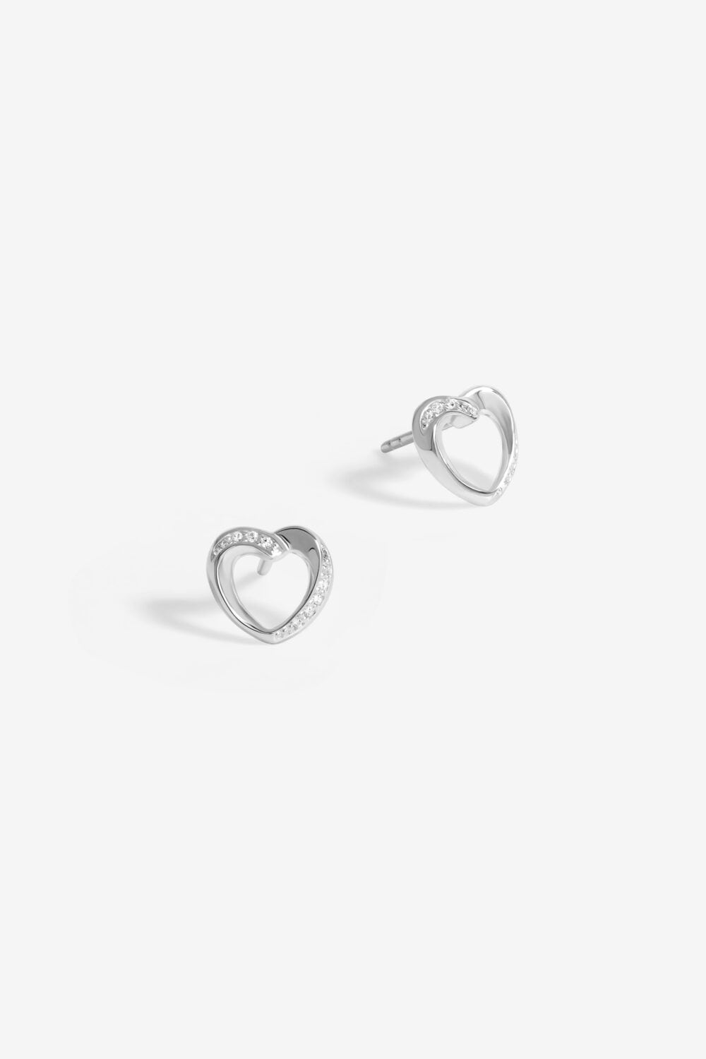 Simply Silver Sterling Silver 925 Cubic Zirconia Twisted Heart stud Earrings image 1