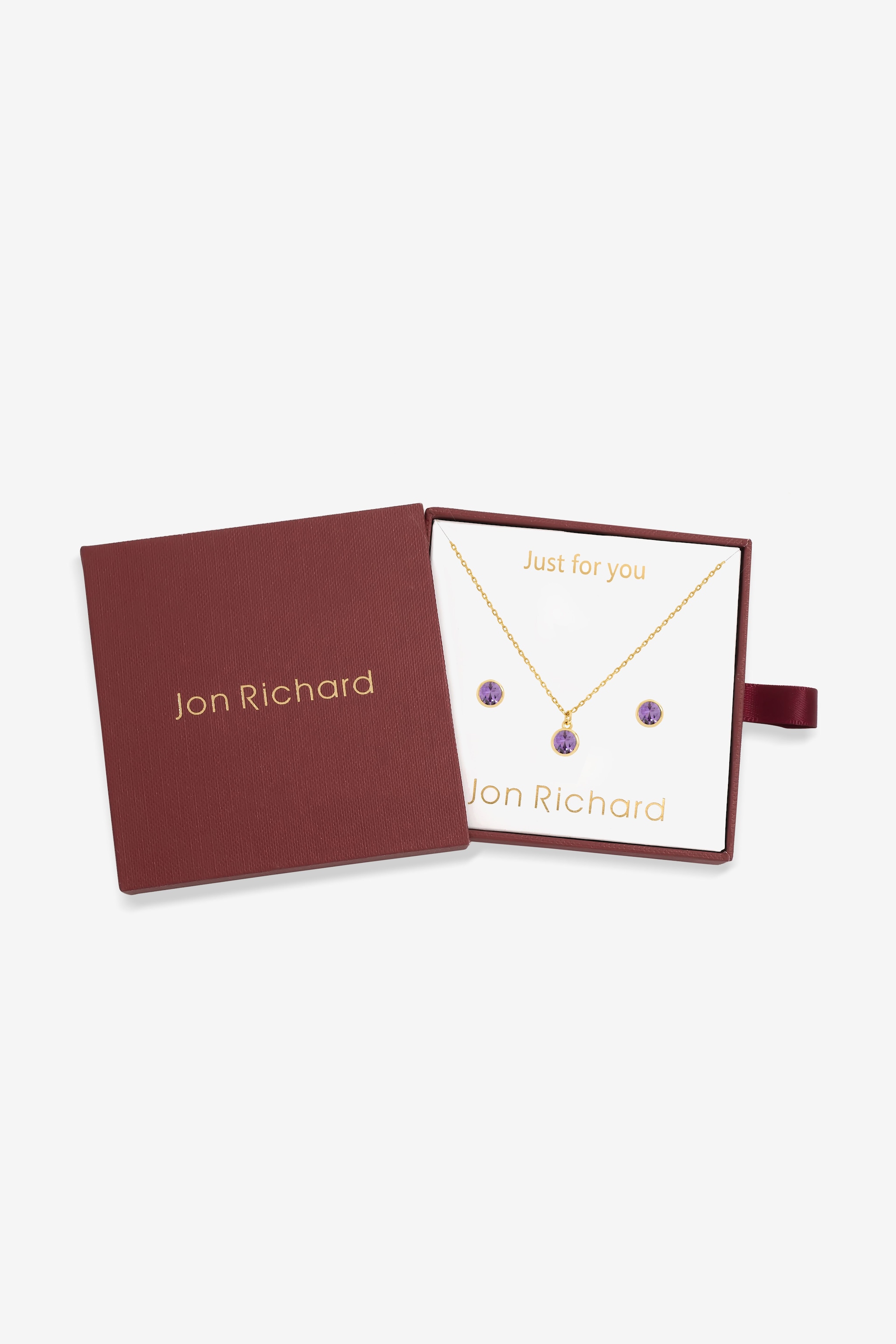 Jon Richard 14Ct Real Gold Plated Birthstone Bezel Set - December - Gift Boxed image 1