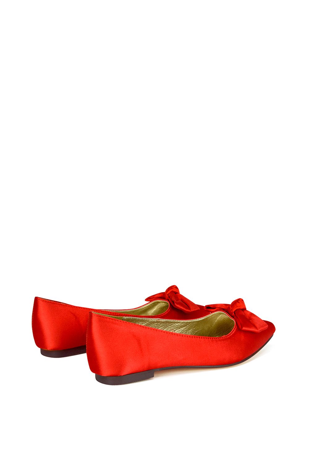 XY London 'Cally' Bow Detail Pointed Toe Ballerina Bridal Pump Shoes image 4