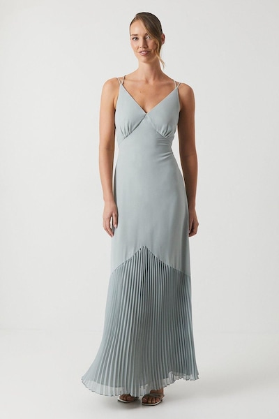 Coast Chiffon And Pleat Strappy Bridesmaid Dress Sage