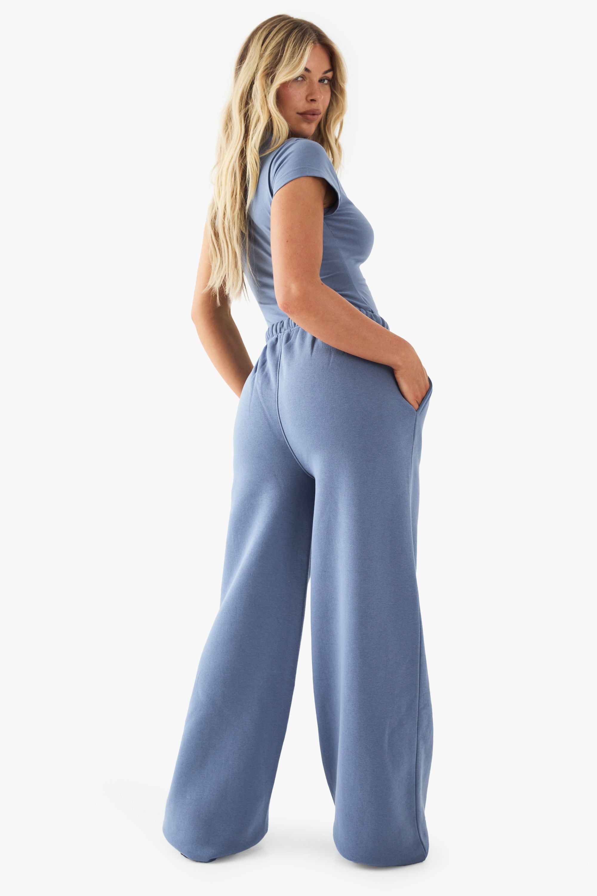 DSGN Studio DSGN Studio Contrast Script Straight Leg Jogger Blue image 2