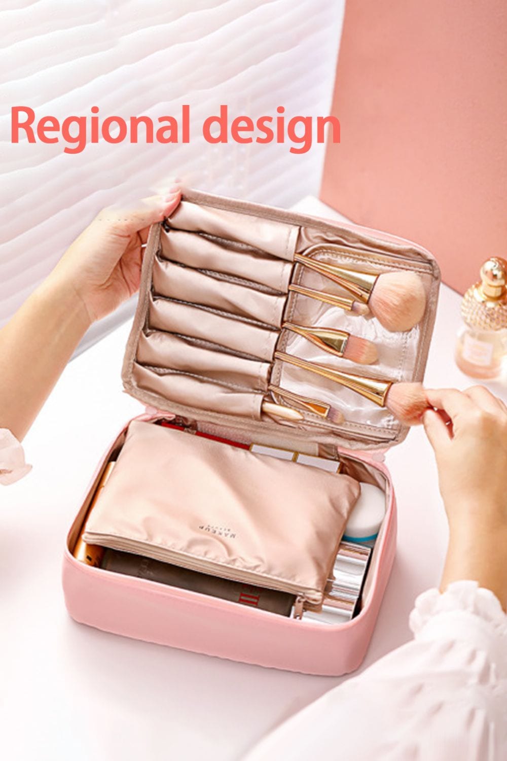 SHEONLY Large Toiletry Bag Cosmetic Bag Travel Makeup Bag Organizer image 4