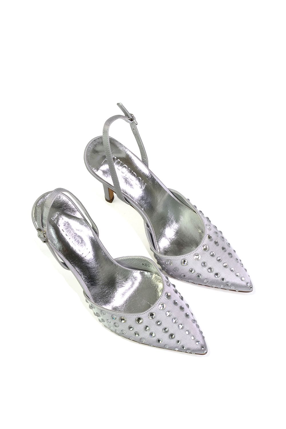XY London 'Shelly' Strappy Slingback Pointed Toe Diamante Stiletto Bridal Heels image 5