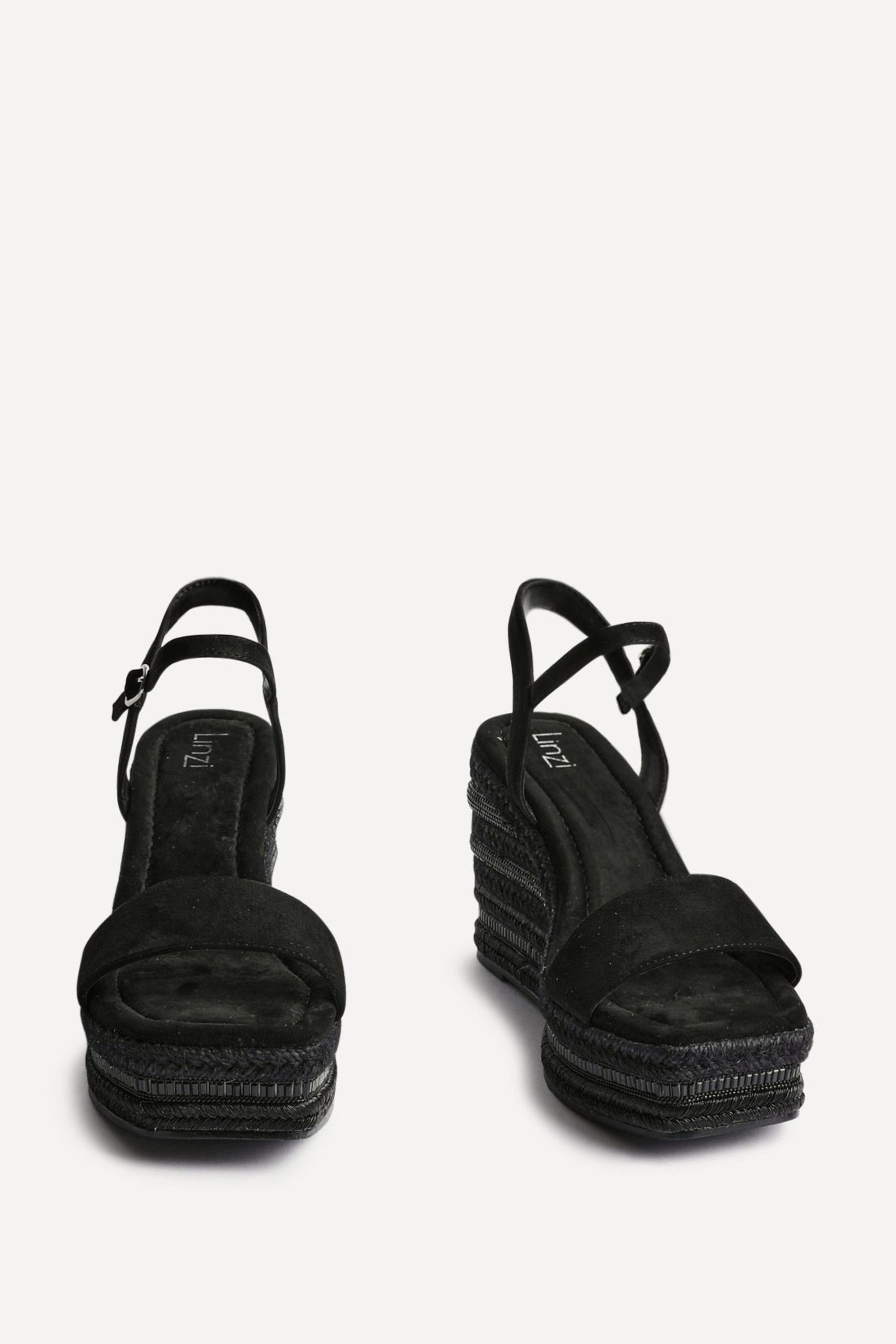 Linzi Icon Black Faux Suede Embellished Wedge image 3